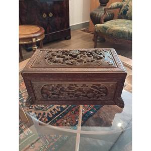 Large Cedar Box, Antique China Work