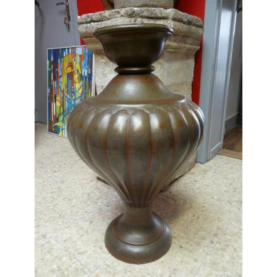 Polychrome Vase Dinanderie India 19th