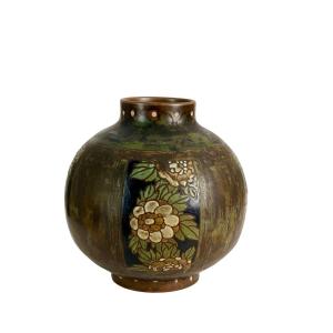 Charles Catteau Boch Keramis Art Deco Stoneware Globe Vase