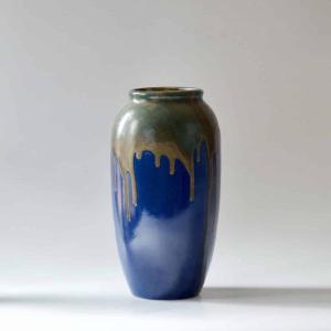 Jean Pointu Large Stoneware Vase, Fourrure De Lièvre Glaze With Drips