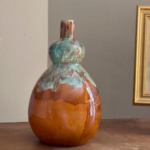 Large Art Deco Cab Vase, Bordeaux For Primavera