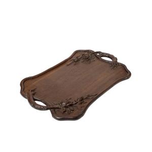 Carved Tray With Floral Decoration, Indochina, 1900