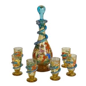 Harrach  - Bohemian Glass Liqueur Service Circa Vers 1855–1865,  Historismus Style