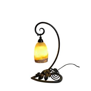 Art Nouveau Lamp, Pâte De Verre  Muller Frères Lunéville