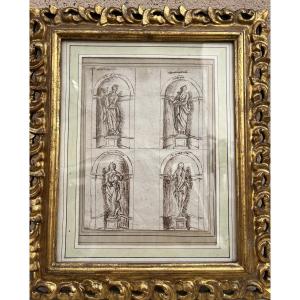 Intéressant Drawing, With The Classic Virtues From The XVII Teen Century,