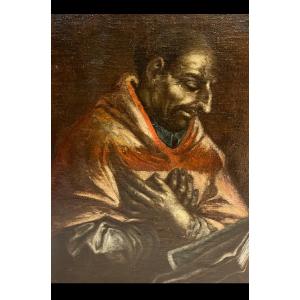 Oil On Canvas, 17th Century, St. Charles Borromeo. France.