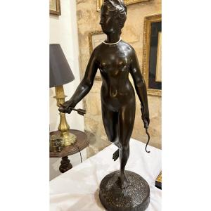 Large Bronze Statue, Diana The Huntress. 19th Century. France.