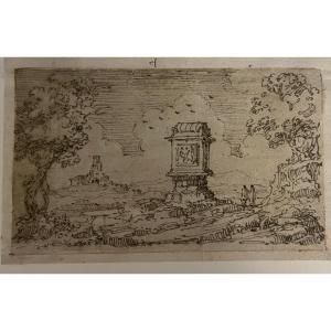Small Pen Drawing, Italy, 18th Century.