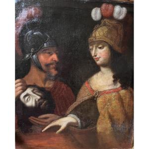 Large Oil On Canvas, "the Beheading Of St. John The Baptist", 17th Century, France 