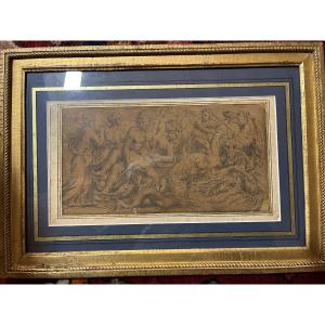 Drawing , Vulcain Raping Proserpine. 17 Teen Century, From Guilio Romano.