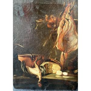 Oil On Canvas, Still Life In The Style Of The 17th Century. 