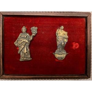 Two Small Bronze Effigies, 17th Century. France