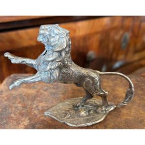 Lion, Heraldic Type, In Solid Silver.