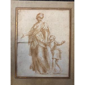 Italien Drawing, Brown Ink, XVIII Teen Century 