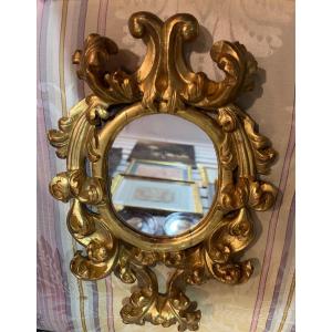 Italian Mirror In Gilded Wood, 18th C.