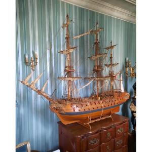 Large Three-masted Ship Model.