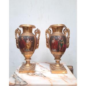 Pair Of 19th Century Empire Vases