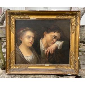 Portrait Of Two Children 19th Century
