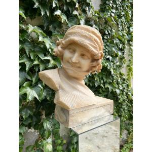 Bust Of A Woman With A Bonnet.