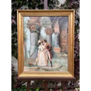 19th Century Glamour Scene Painting