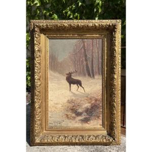 Genre Scene Painting 'the Deer'