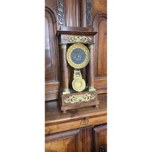 Napoleon III Mahogany Column Clock