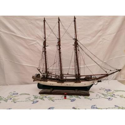 Mid 19th Century Wooden Sailboat