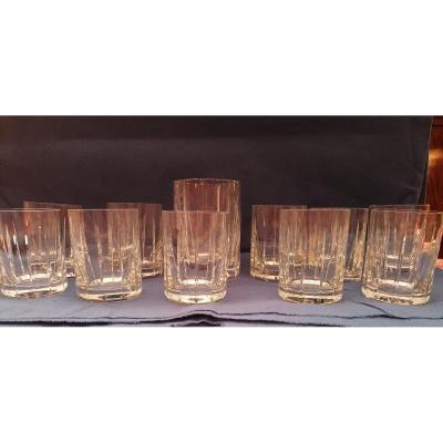 Lot Of 12 Whiskey Glasses Of Which One Has Been Shortened