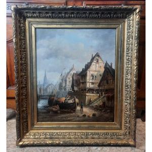 Vue d'un port normand 