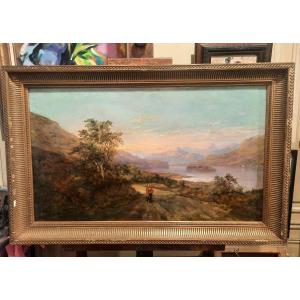 19th Century Mountain Landscape Scene