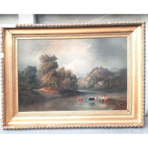 19th Century Mountain Landscape Scene