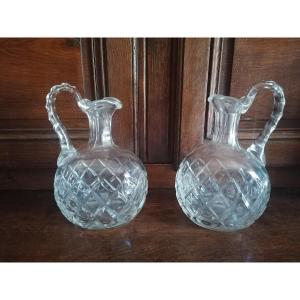 1 Pair Of Saint Louis Crystal Decanters