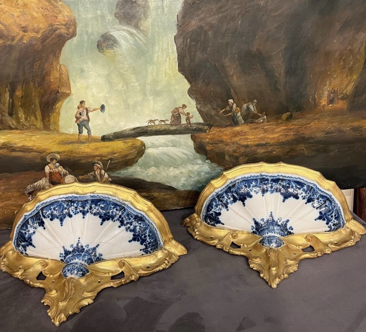 Coppia di mensole in maiolica, XVIII sec.-photo-2