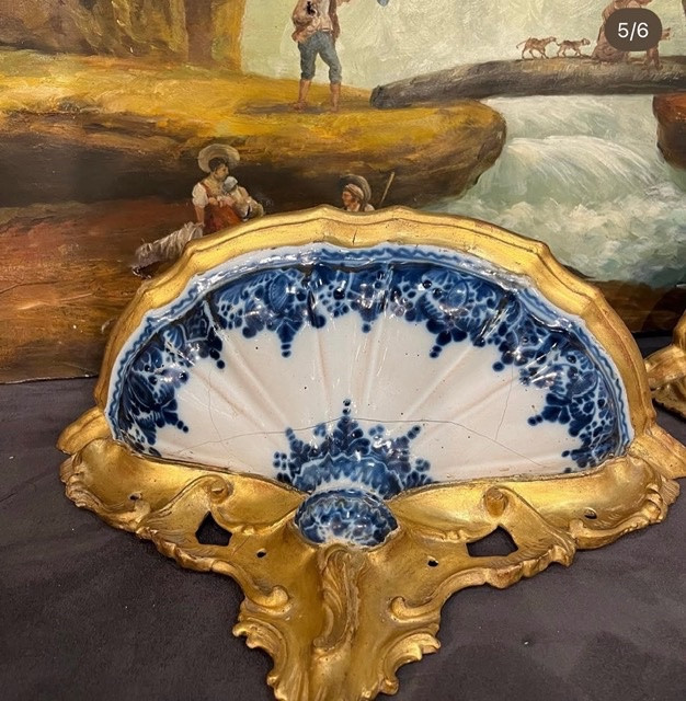 Coppia di mensole in maiolica, XVIII sec.-photo-3