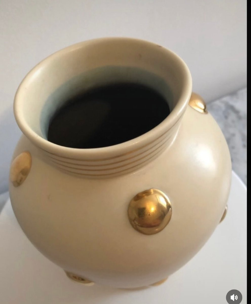 Rometti, Vaso in ceramica color avorio-photo-2