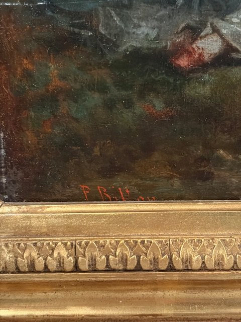 Dipinto raffigurante due giovani donne, Paul L. Billou (1821-1868)-photo-6