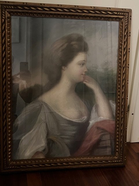 Coppia di ritratti femminili, pastello. XVIII sec.-photo-2