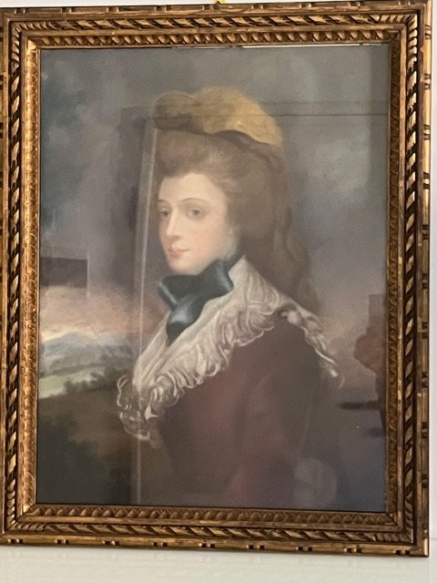 Coppia di ritratti femminili, pastello. XVIII sec.-photo-1