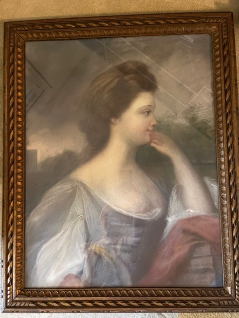 Coppia di ritratti femminili, pastello. XVIII sec.-photo-2