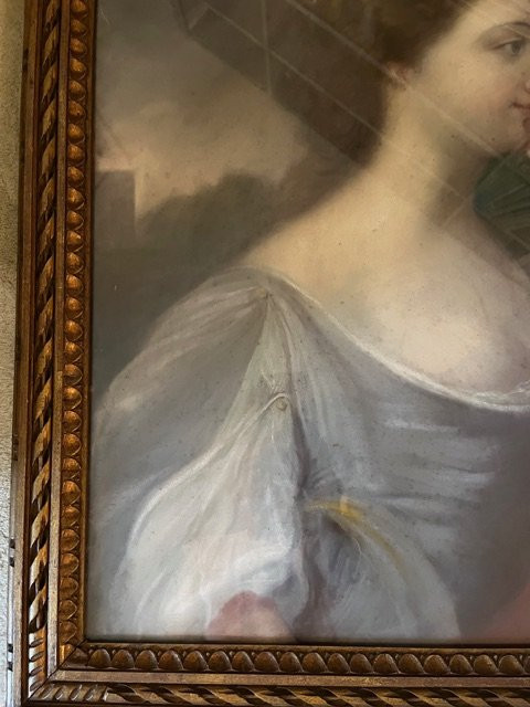 Coppia di ritratti femminili, pastello. XVIII sec.-photo-4