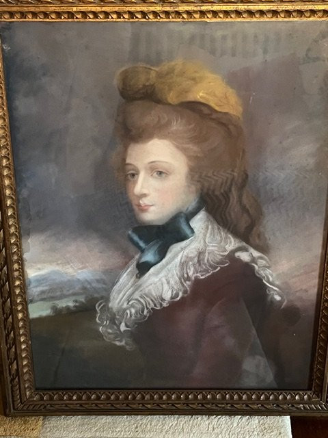 Coppia di ritratti femminili, pastello. XVIII sec.-photo-6