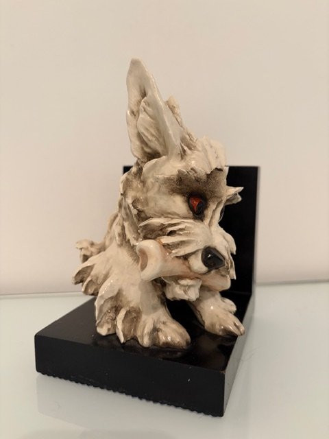 Scultura in ceramica, Scottish Terrier, fermalibro, Guido Cacciapuoti-photo-4