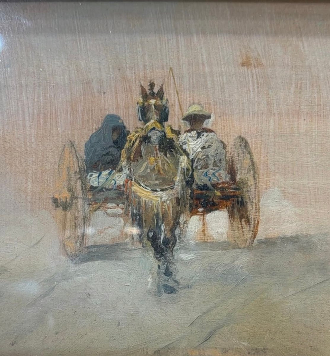 Quadro, Paesaggio con figure, Salvatore Petruolo (1857-1942)-photo-2