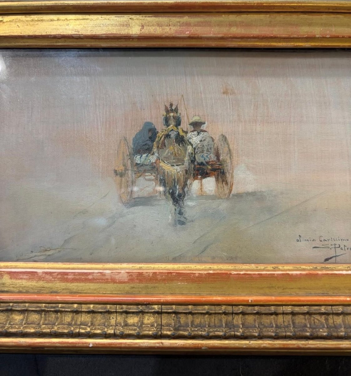 Quadro, Paesaggio con figure, Salvatore Petruolo (1857-1942)-photo-3