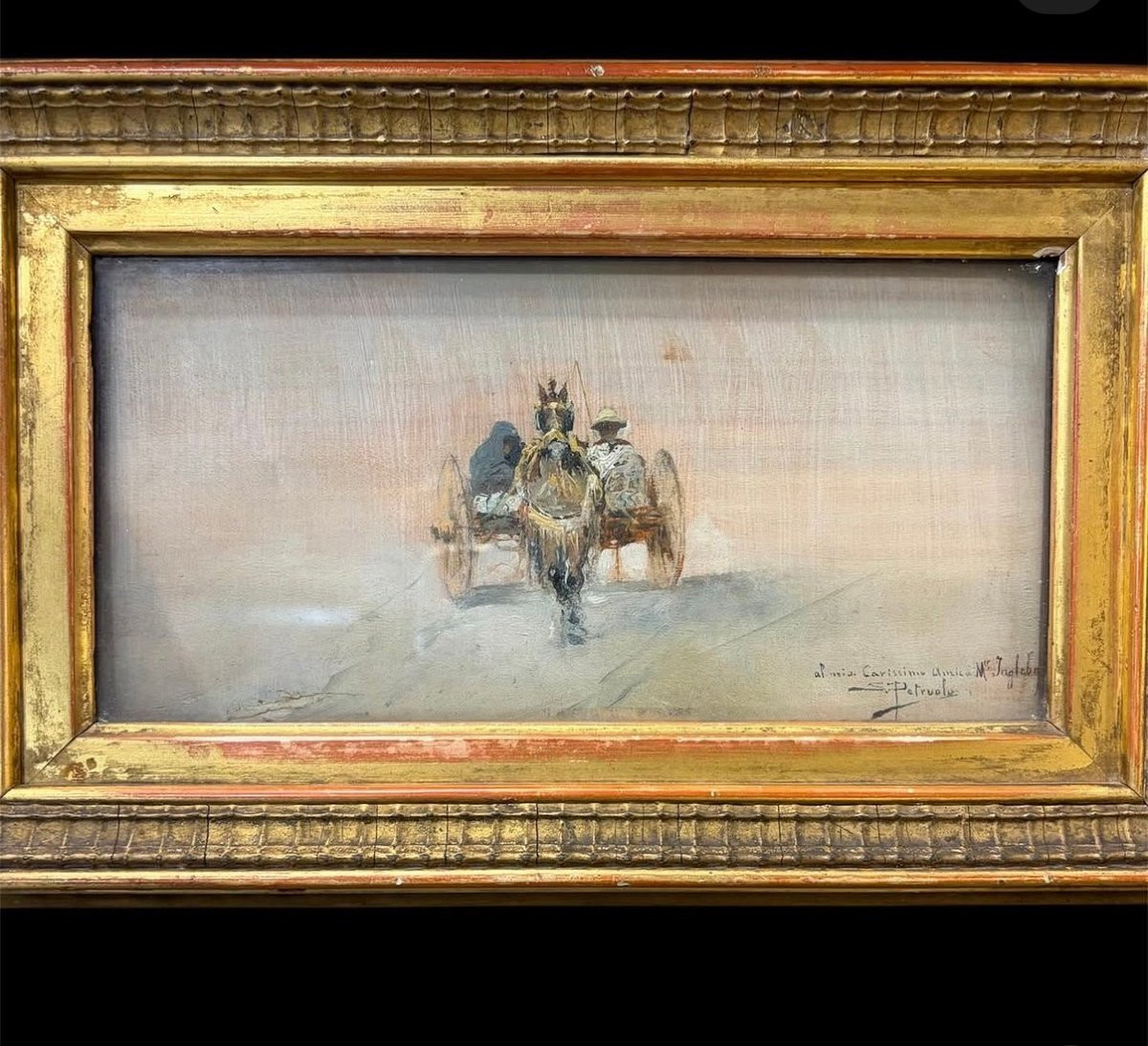 Quadro, Paesaggio con figure, Salvatore Petruolo (1857-1942)-photo-1