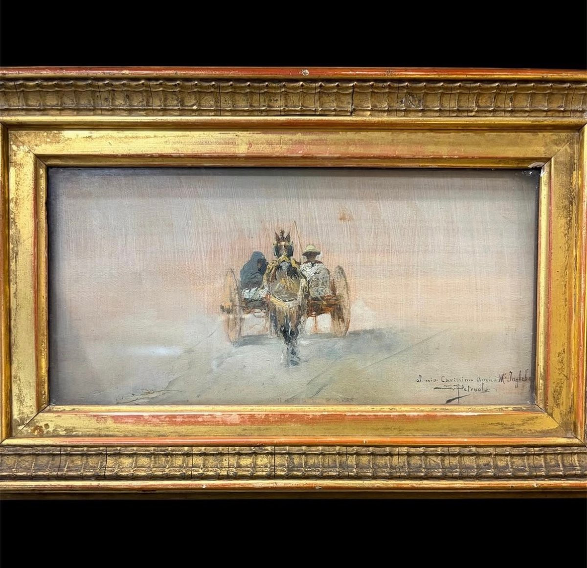 Quadro, Paesaggio con figure, Salvatore Petruolo (1857-1942)-photo-4