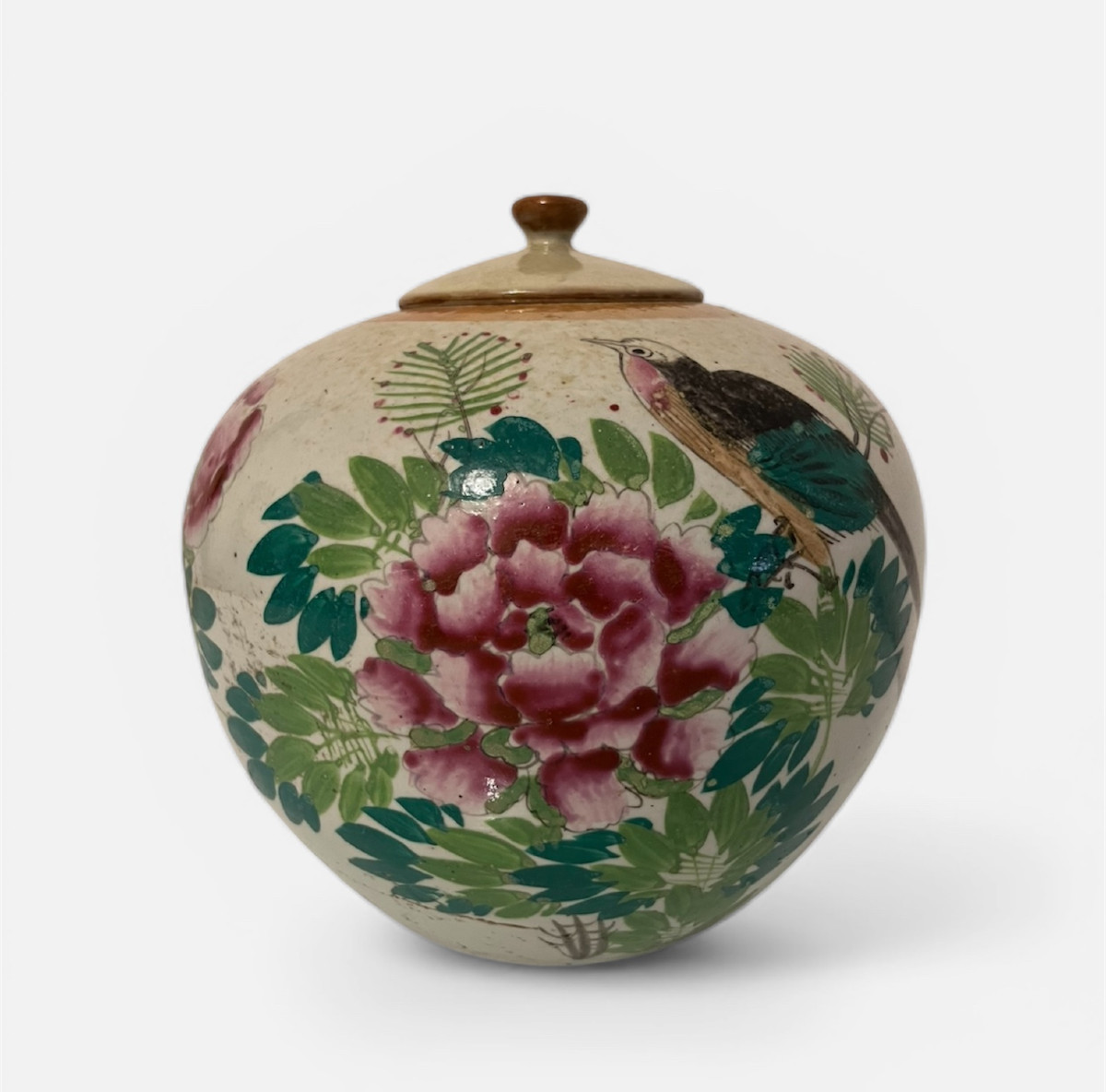 Potiche in porcellana  a smalti policromi, Cina, inizi XX sec.