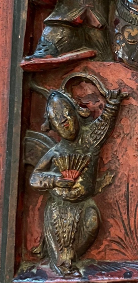 Pannello  decorativa cinese — elemento di letto da oppio, XIX secolo-photo-8