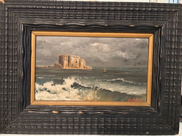 Olio su tela, Castel dell'Ovo, Napoli, E. Ortolani-photo-4