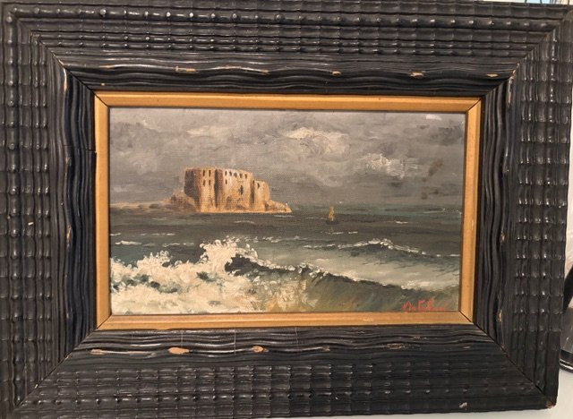 Olio su tela, Castel dell'Ovo, Napoli, E. Ortolani-photo-2